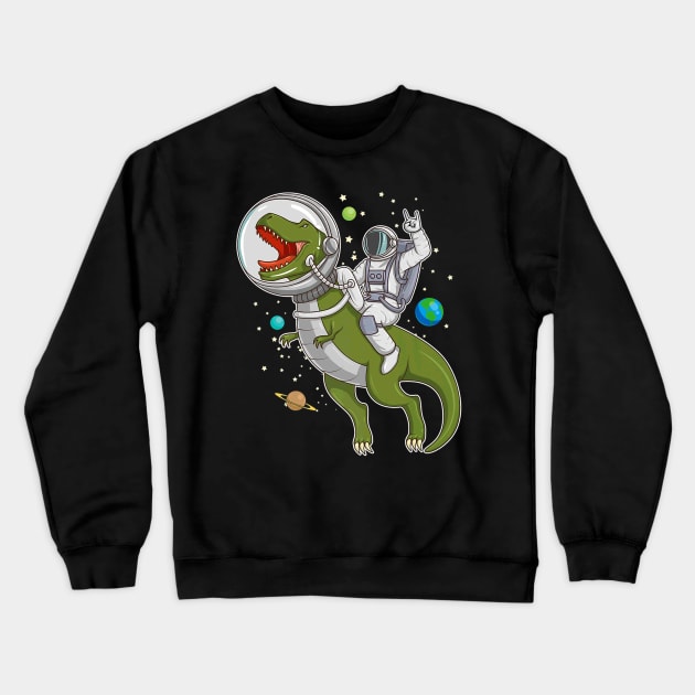 Astronaut Dinosaur Space Crewneck Sweatshirt by Brothers With Ax Sticks